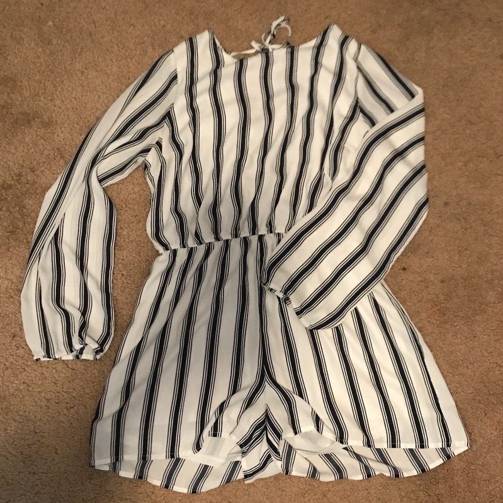 Blue&White Striped Summer Romper!